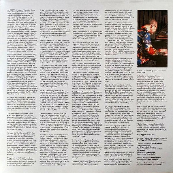 Hideto Sasaki, Toshiyuki Sekine Quartet + 1 - Stop Over - Image 4