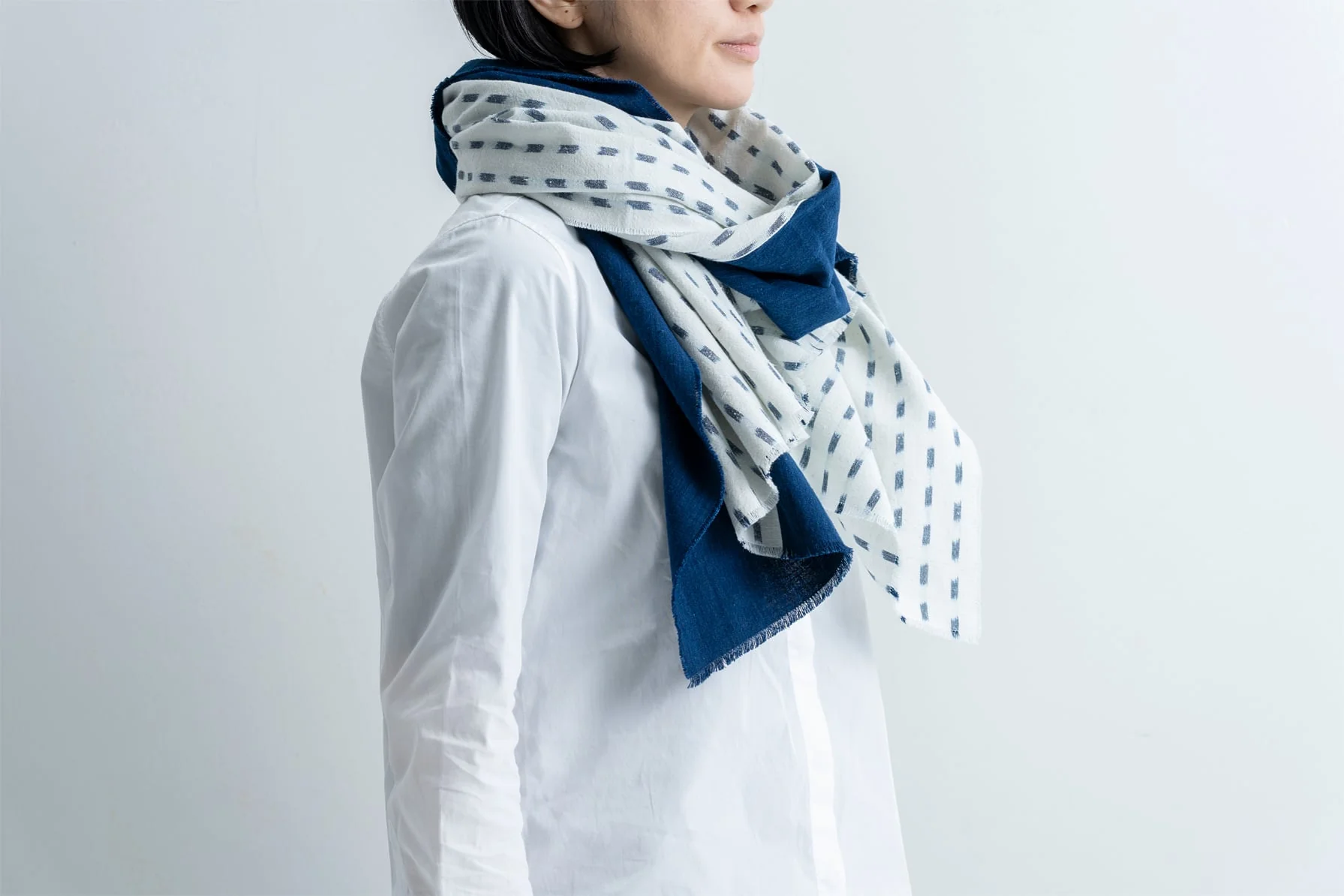 Indigo Pomegranate Dyed Stole - Image 18