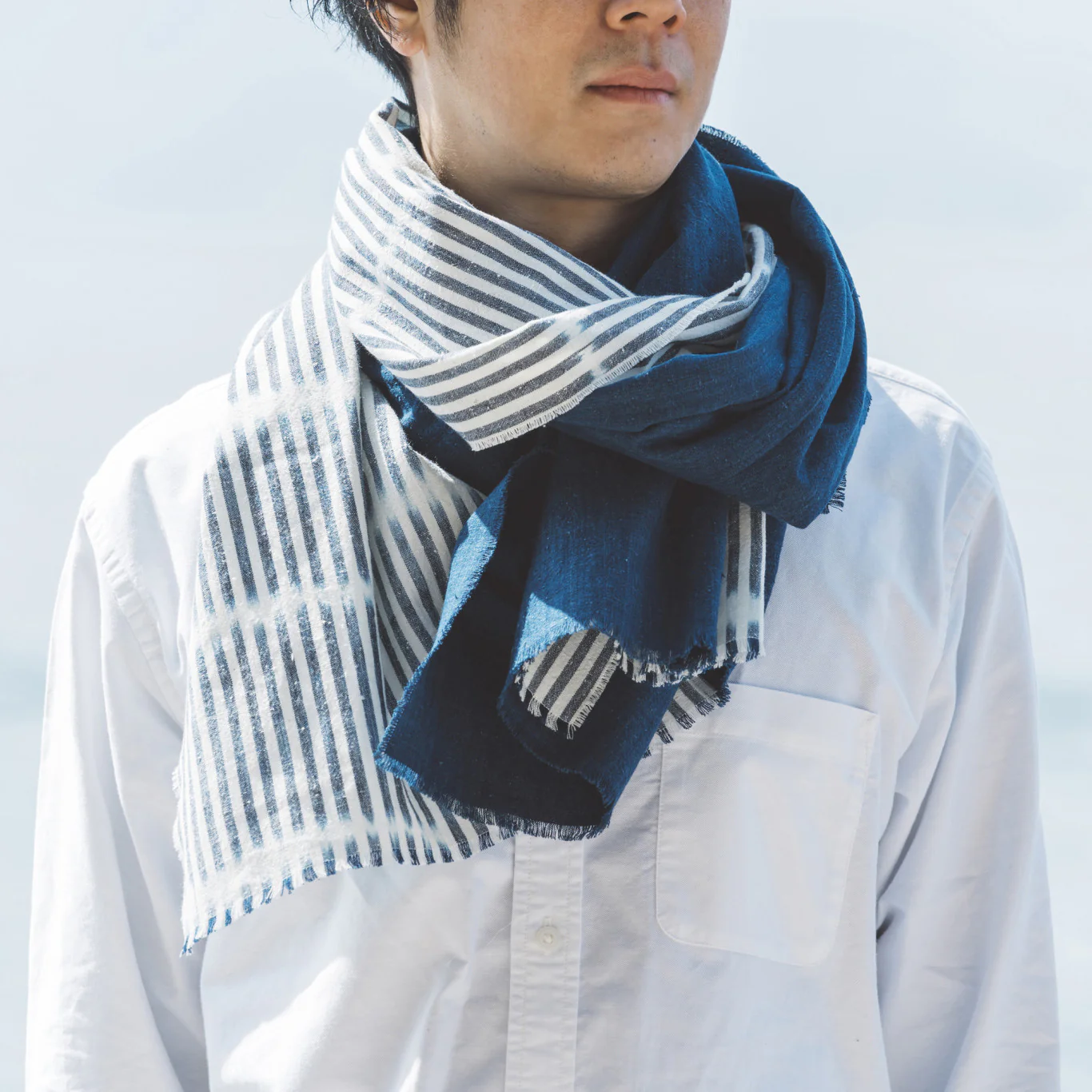 Indigo Pomegranate Dyed Stole - Image 7