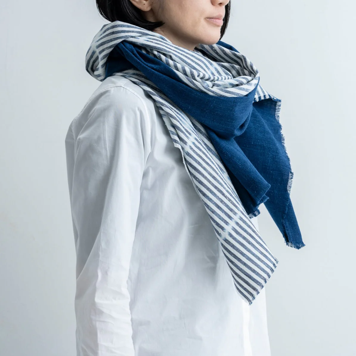Indigo Pomegranate Dyed Stole - Image 8